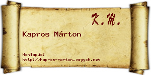 Kapros Márton névjegykártya